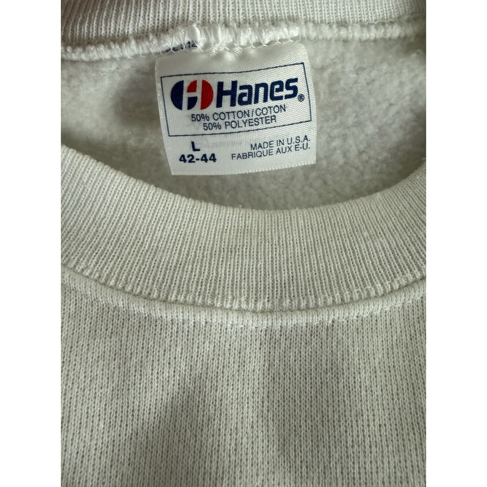 Women's Hanes Vintage Patriotic Sweater Red White Blue Size Large 4th Of July - Picture 4 of 5
